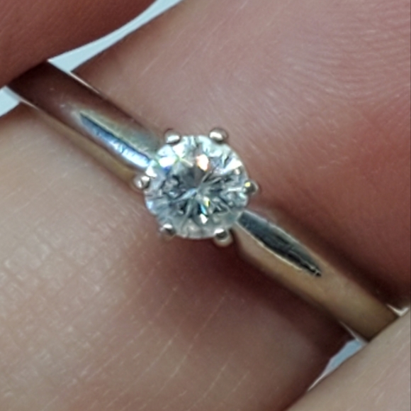 Vintage Prism-Lite Diamond 14k White Gold Engagement Ring - Picture 6 of 12